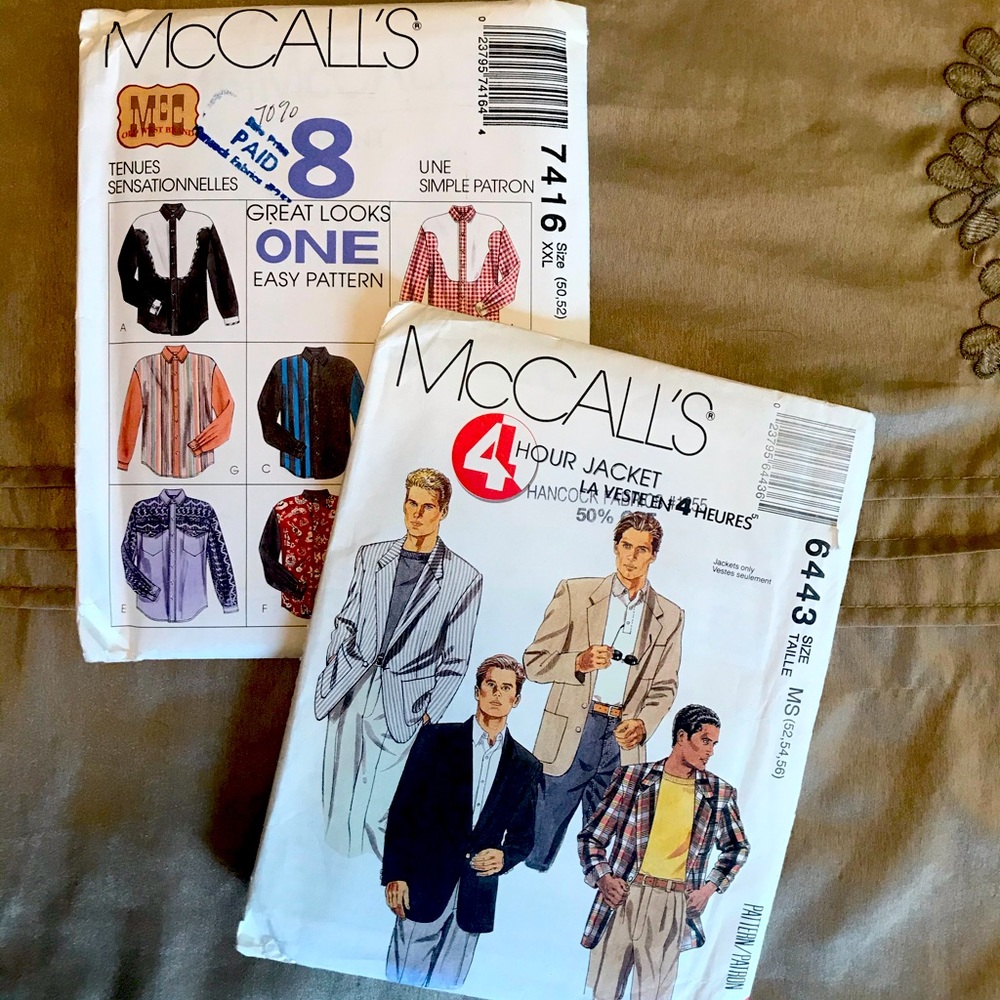 Mens Sewing Patterns - Western Shirt and Jacket